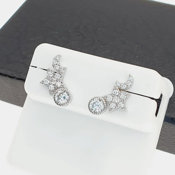 "925 sterling silver luxury CZ earrings for women/girls, Best for gift, RJUS2214 - Picture 4 of 10